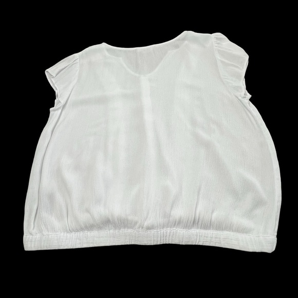 SANCTUARY White Bohemian Short Sleeve Button Down Top Blouse Women's Size S - Picture 10 of 16